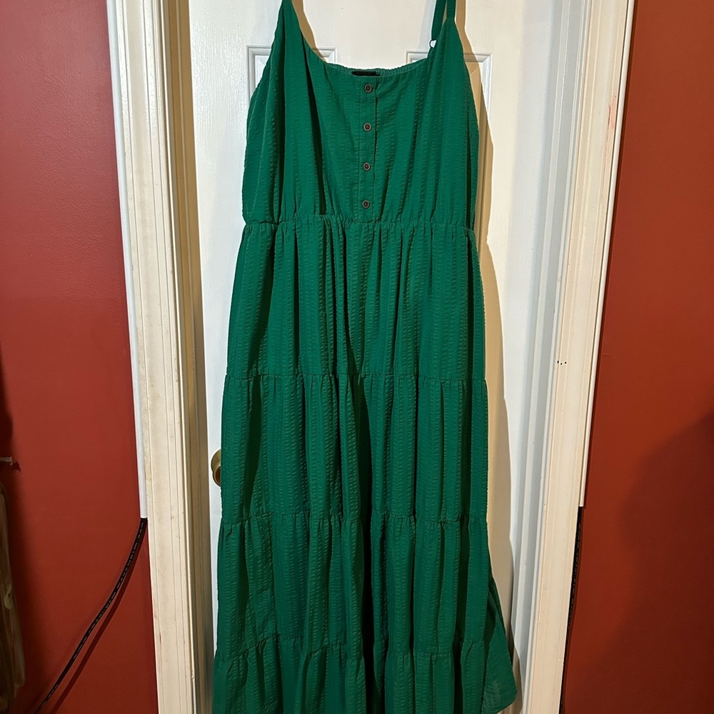 Torrid Green Button-Front Maxi Dress